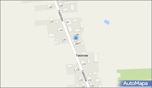 Teklinów, Teklinów, 138, mapa Teklinów