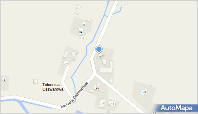 Teleśnica Oszwarowa, Teleśnica Oszwarowa, 9A, mapa Teleśnica Oszwarowa