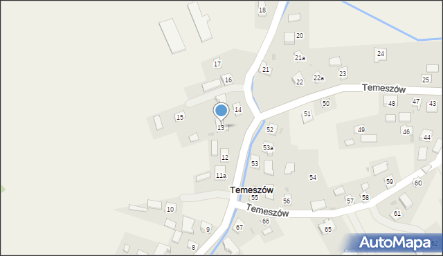 Temeszów, Temeszów, 13, mapa Temeszów