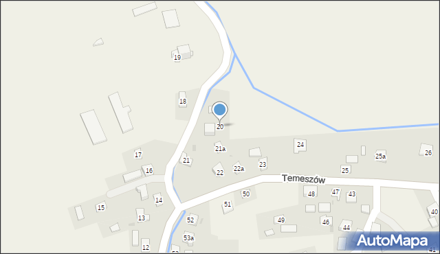 Temeszów, Temeszów, 20, mapa Temeszów