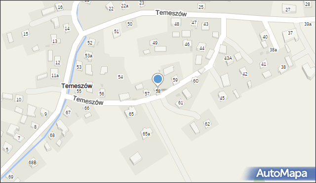 Temeszów, Temeszów, 58, mapa Temeszów
