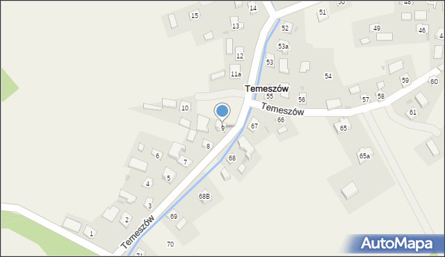 Temeszów, Temeszów, 9, mapa Temeszów