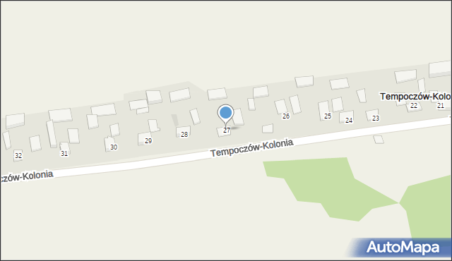 Tempoczów-Kolonia, Tempoczów-Kolonia, 27, mapa Tempoczów-Kolonia