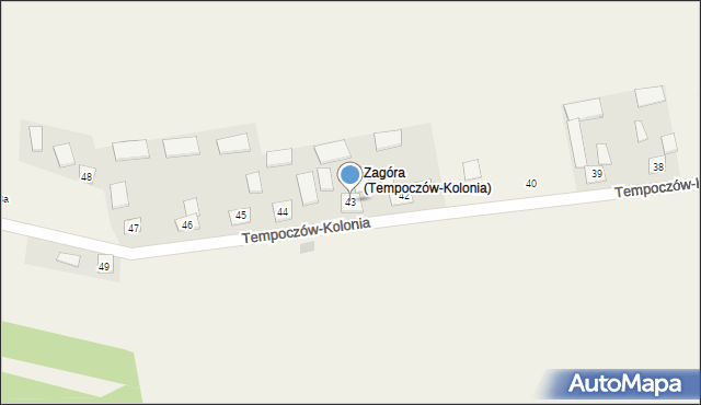 Tempoczów-Kolonia, Tempoczów-Kolonia, 43, mapa Tempoczów-Kolonia