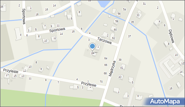 Tenczynek, Tęczowa, 1A, mapa Tenczynek