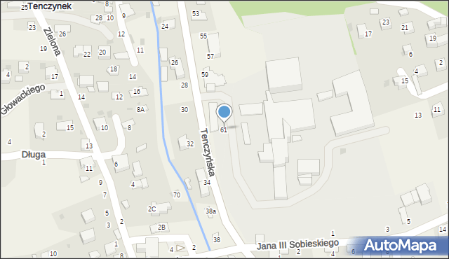 Tenczynek, Tenczyńska, 61, mapa Tenczynek