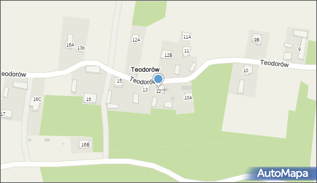 Teodorów, Teodorów, 12, mapa Teodorów