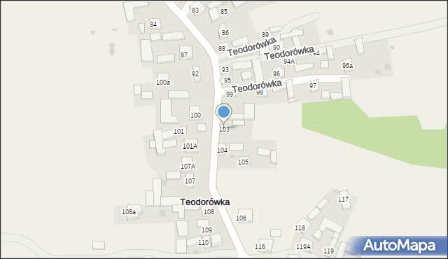 Teodorówka, Teodorówka, 103, mapa Teodorówka
