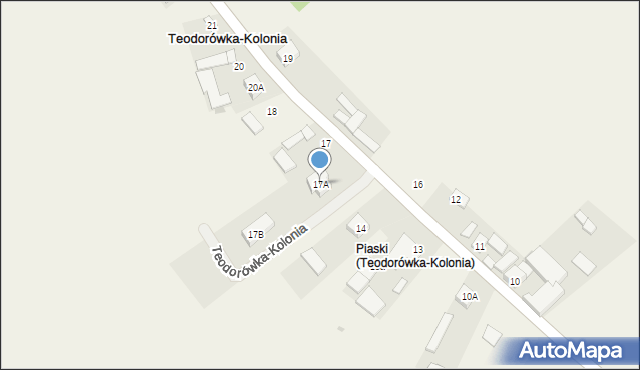 Teodorówka-Kolonia, Teodorówka-Kolonia, 17A, mapa Teodorówka-Kolonia