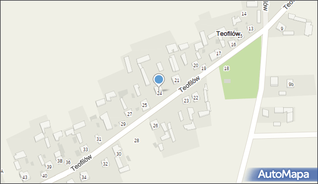 Teofilów, Teofilów, 25a, mapa Teofilów