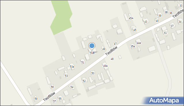 Teofilów, Teofilów, 51B, mapa Teofilów