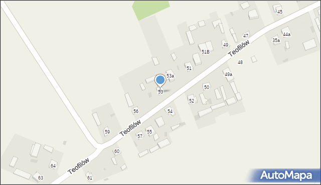 Teofilów, Teofilów, 53, mapa Teofilów