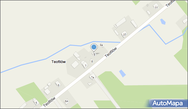 Teofilów, Teofilów, 9, mapa Teofilów