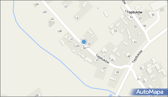 Teptiuków, Teptiuków, 14, mapa Teptiuków