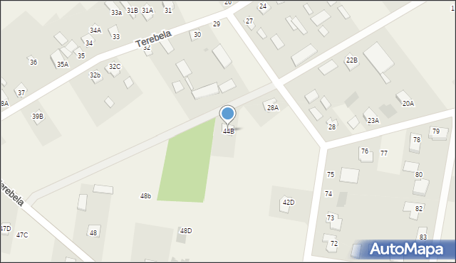 Terebela, Terebela, 44B, mapa Terebela
