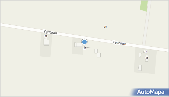 Teresin, Tęczowa, 37, mapa Teresin