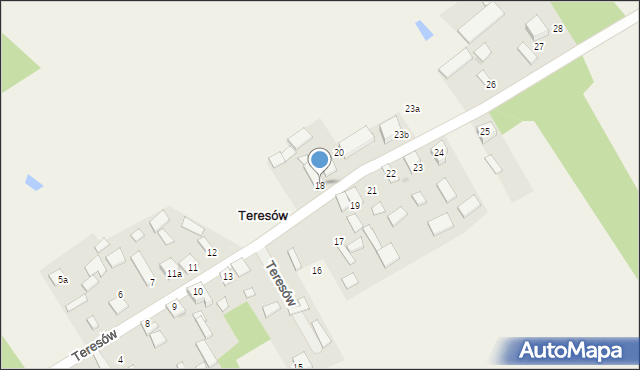 Teresów, Teresów, 18, mapa Teresów