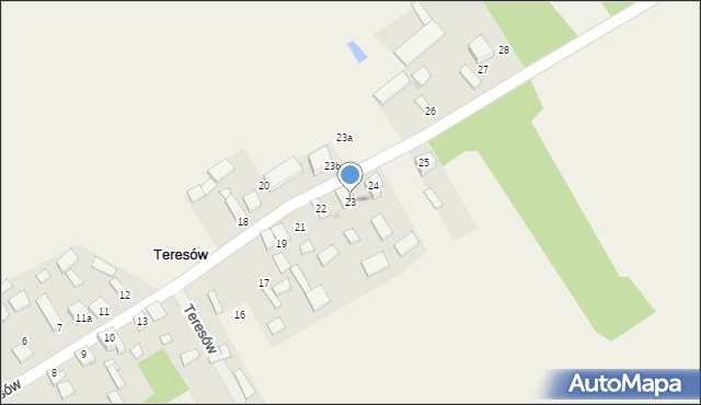 Teresów, Teresów, 23, mapa Teresów