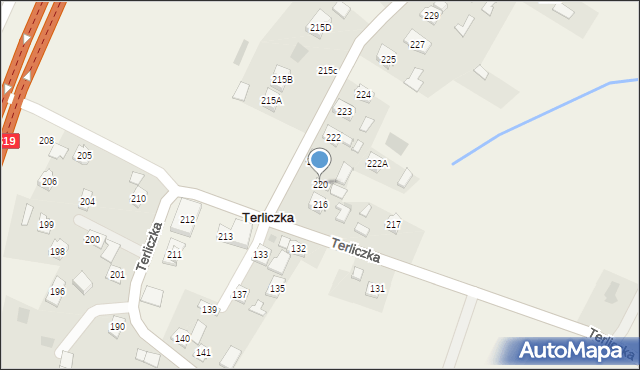 Terliczka, Terliczka, 220, mapa Terliczka