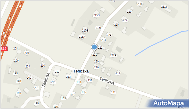 Terliczka, Terliczka, 221, mapa Terliczka