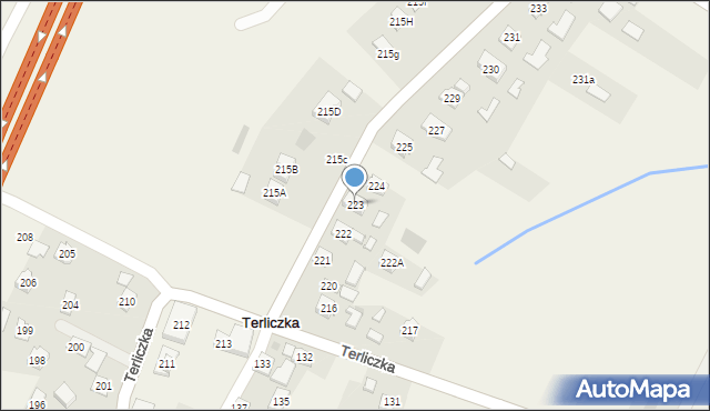 Terliczka, Terliczka, 223, mapa Terliczka