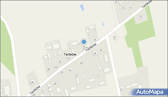 Terlików, Terlików, 17, mapa Terlików