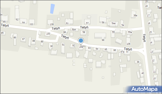 Tetyń, Tetyń, 104, mapa Tetyń