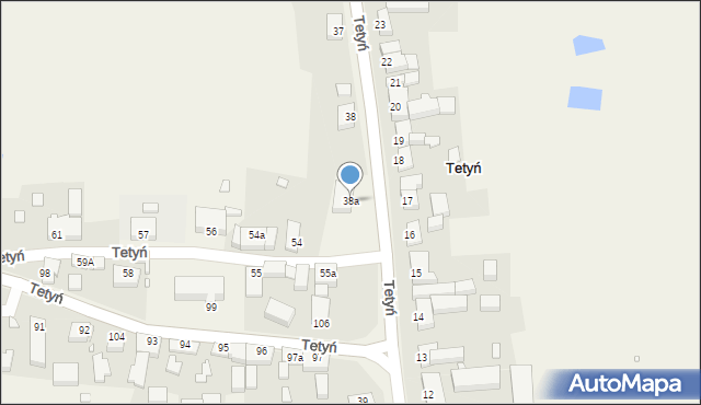 Tetyń, Tetyń, 38a, mapa Tetyń