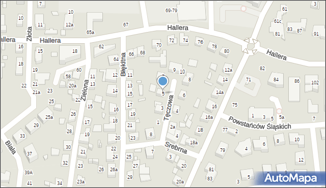 Toruń, Tęczowa, 5, mapa Torunia