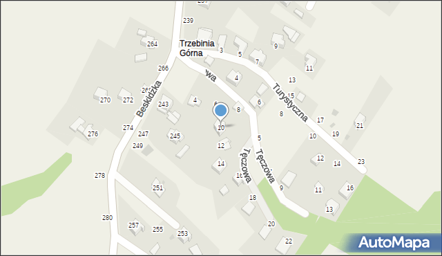 Trzebinia, Tęczowa, 10, mapa Trzebinia