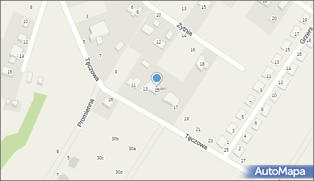 Tuchom, Tęczowa, 15, mapa Tuchom