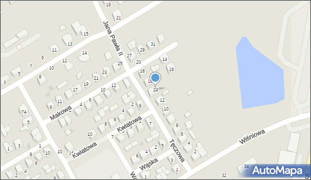 Uniejów, Tęczowa, 14, mapa Uniejów