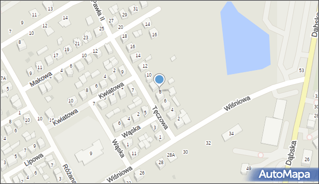 Uniejów, Tęczowa, 8, mapa Uniejów