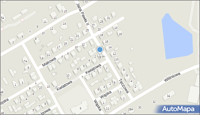 Uniejów, Tęczowa, 9, mapa Uniejów