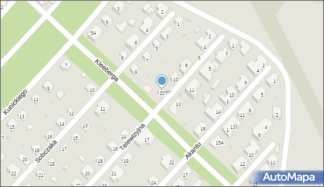 Warszawa, Telewizyjna, 12, mapa Warszawy