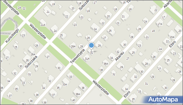 Warszawa, Telewizyjna, 31, mapa Warszawy
