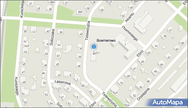 Warszawa, Telewizyjna, 43, mapa Warszawy