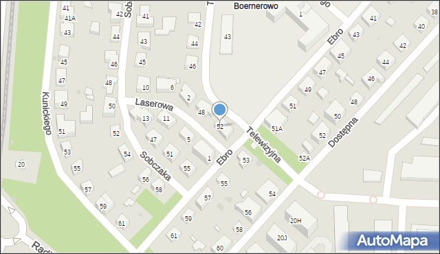 Warszawa, Telewizyjna, 52, mapa Warszawy