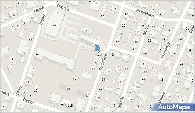 Warszawa, Techników, 17, mapa Warszawy