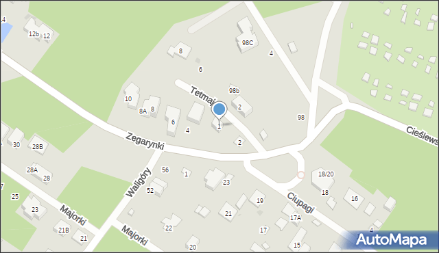 Warszawa, Tetmajera Włodzimierza, 1, mapa Warszawy