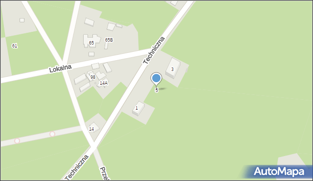 Warszawa, Techniczna, 5, mapa Warszawy