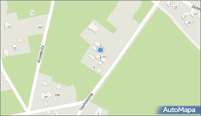 Warszawa, Techniczna, 6a, mapa Warszawy