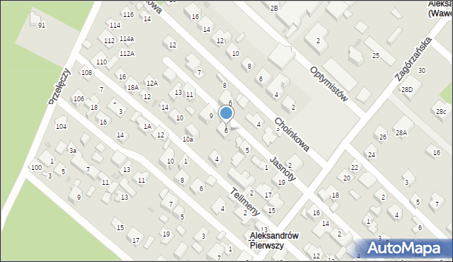 Warszawa, Telimeny, 6, mapa Warszawy