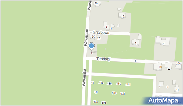 Warszawa, Teodozji, 1, mapa Warszawy