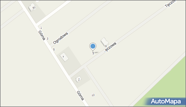 Warzno, Tęczowa, 3, mapa Warzno