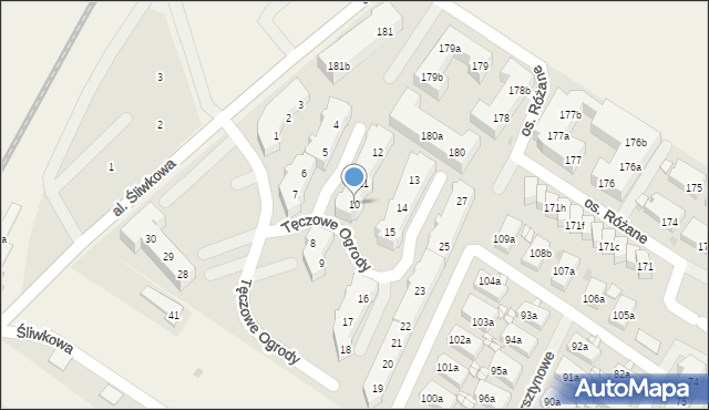 Warzymice, Tęczowe Ogrody, 10, mapa Warzymice