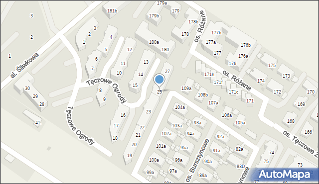 Warzymice, Tęczowe Ogrody, 25, mapa Warzymice