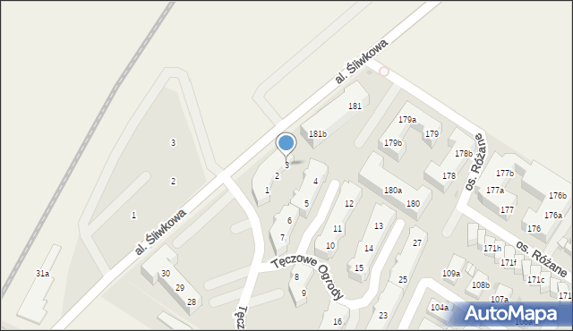 Warzymice, Tęczowe Ogrody, 3, mapa Warzymice
