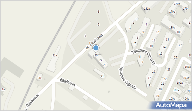 Warzymice, Tęczowe Ogrody, 30, mapa Warzymice