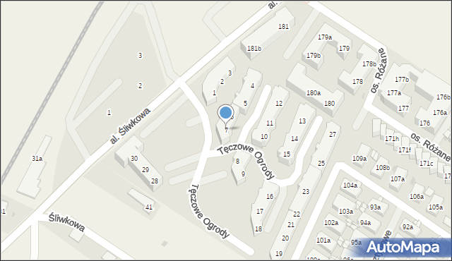 Warzymice, Tęczowe Ogrody, 7, mapa Warzymice